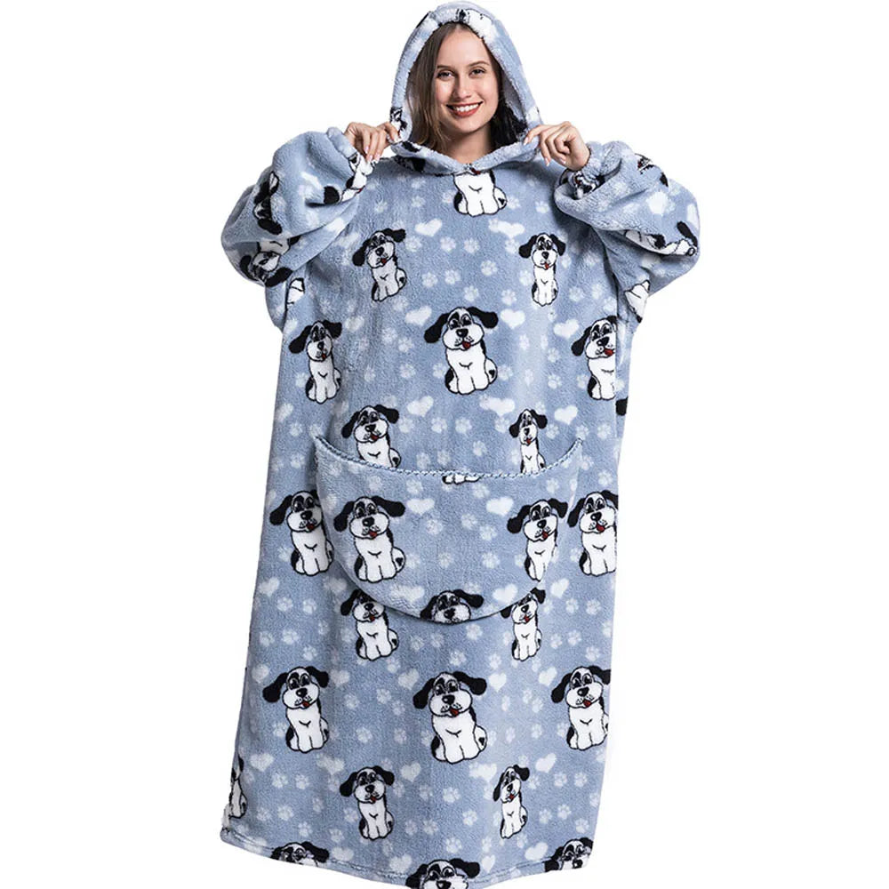Oversized Wearable Blanket Hoodie – Super Warm Hooded Sweatshirt