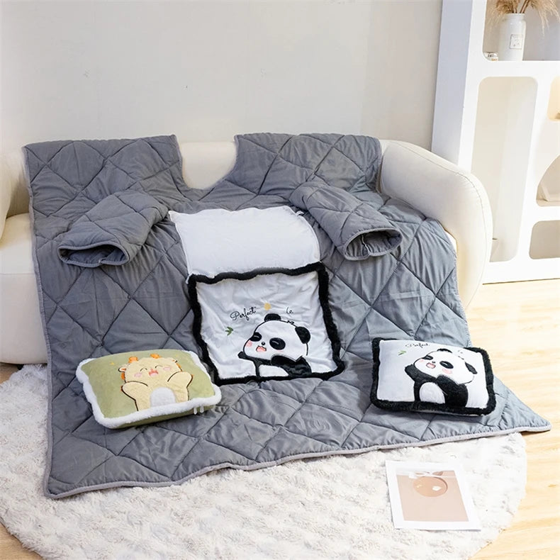 Wearable Fleece Blanket with Sleeves – Sherpa Hoodie