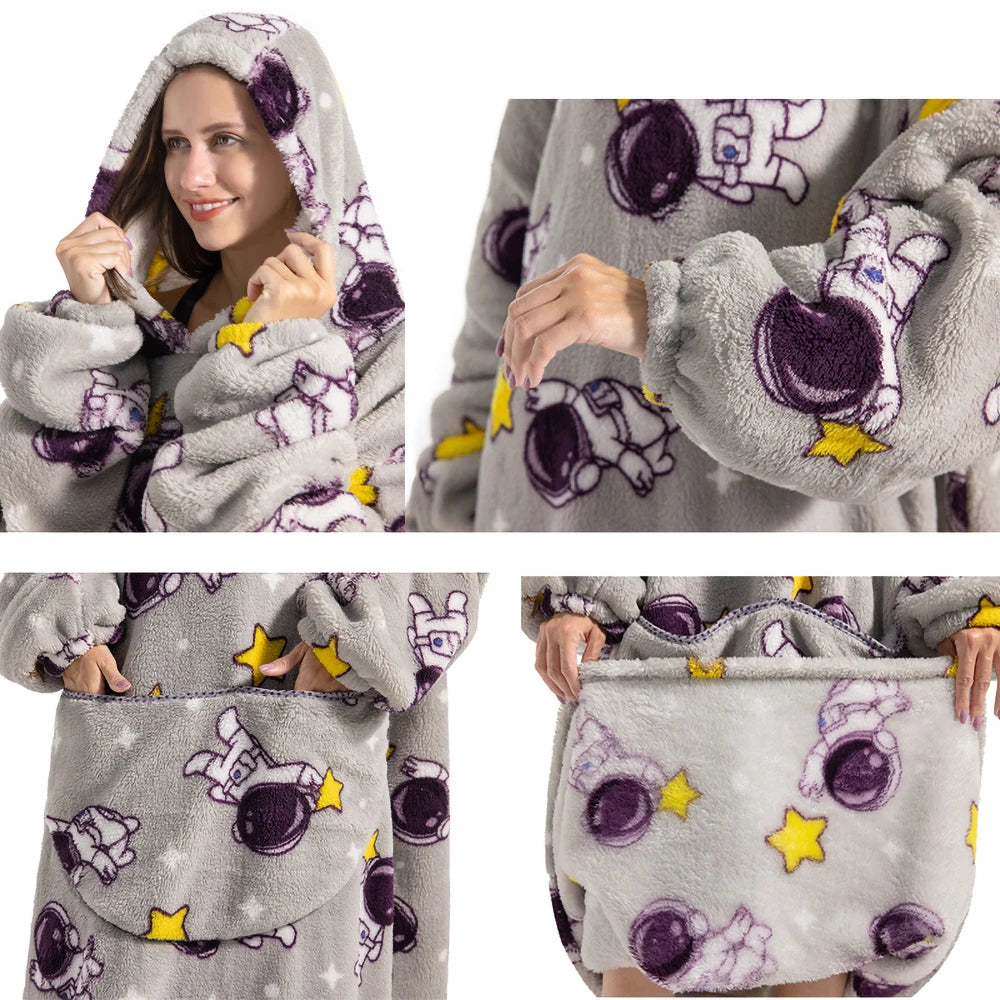 Oversized Wearable Blanket Hoodie – Super Warm Hooded Sweatshirt