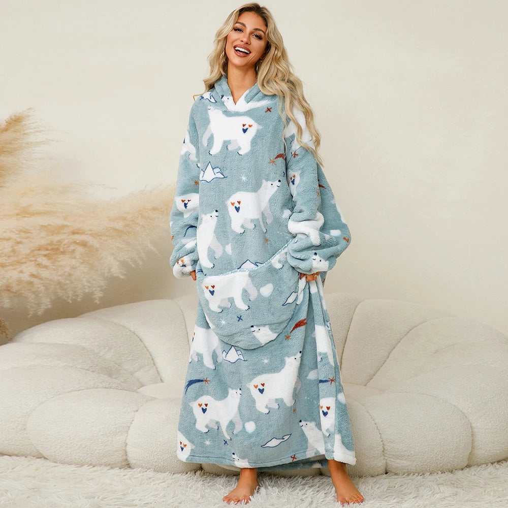 Oversized Wearable Blanket Hoodie – Super Warm Hooded Sweatshirt