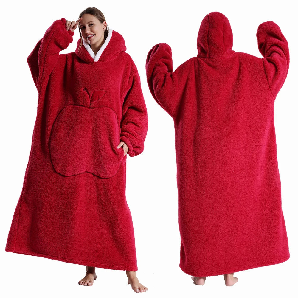 Oversized Hooded Blanket with Sleeves - Extra Long