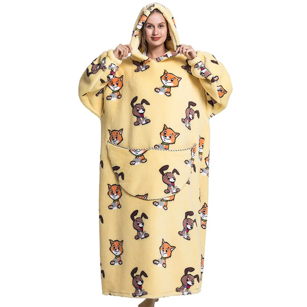 Oversized Wearable Blanket Hoodie – Super Warm Hooded Sweatshirt