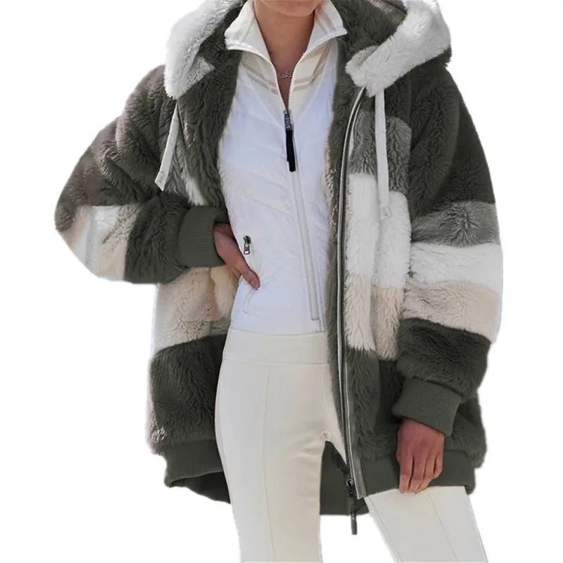Oversized Plush Hooded Jacket