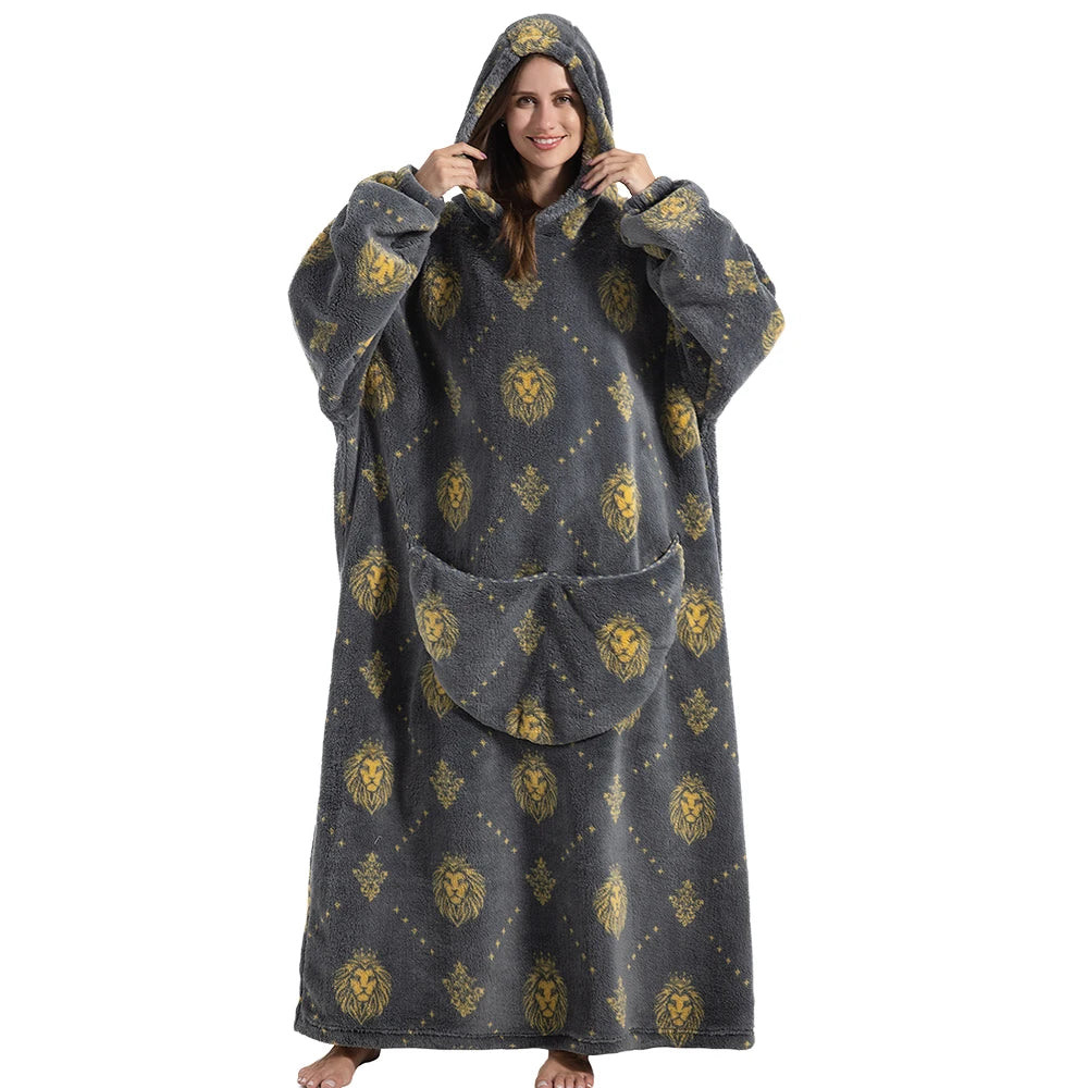 Oversized Wearable Blanket Hoodie – Super Warm Hooded Sweatshirt