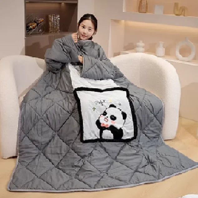 Wearable Fleece Blanket with Sleeves – Sherpa Hoodie