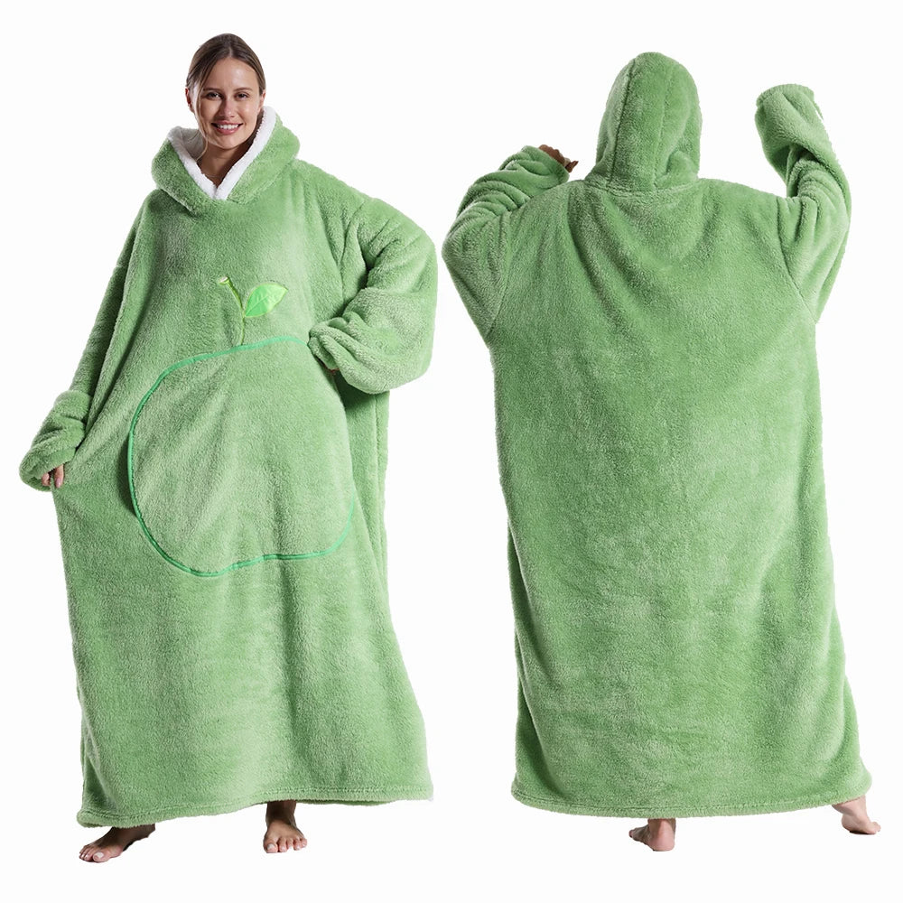 Oversized Hooded Blanket with Sleeves - Extra Long