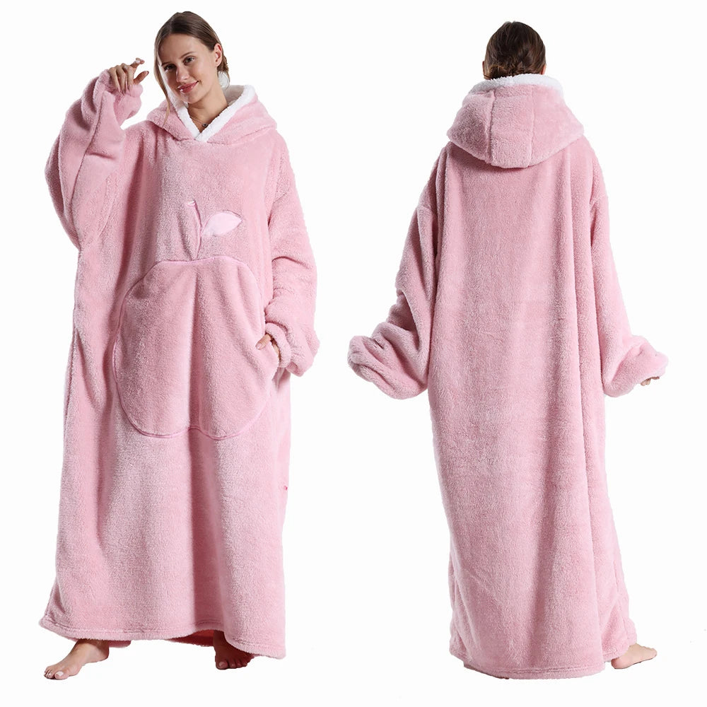 Oversized Hooded Blanket with Sleeves - Extra Long